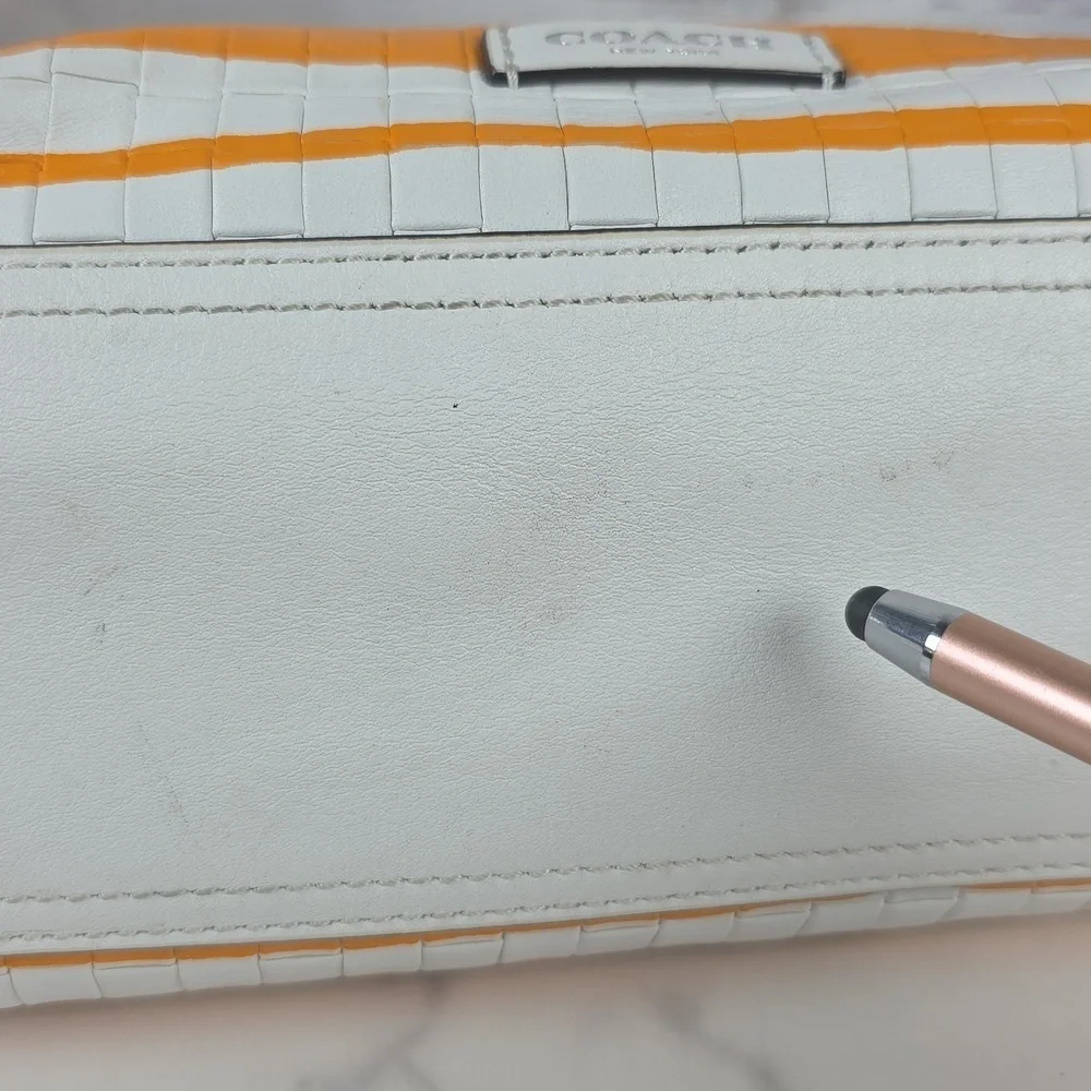 COACH BLEECKER MINI‎ CROSSBODY SHOULDER BAG RILEY CARRYALL MANDARIN WHITE PURSE